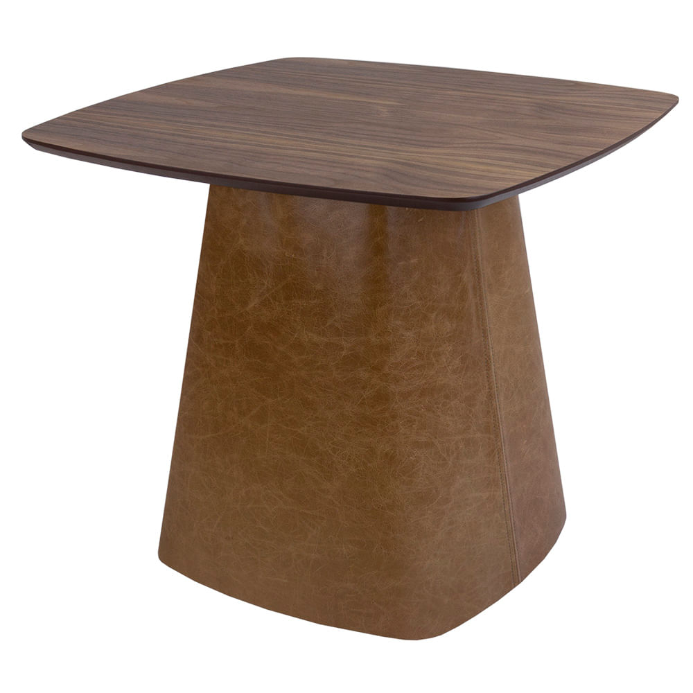 Mesa Lateral Bolero Tampo Nogueira e Base Recouro Caramelo - Baixa 1